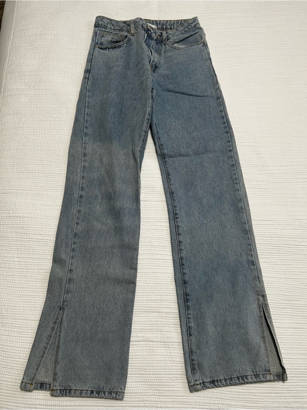 12th Tribe Straight Leg Jeans in Washed Blue